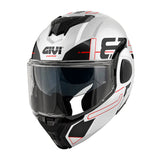 GIVI X36VERTIGO Klapphelm, Glitzer, Weiß, Schwarz, Rot, Größe 54
