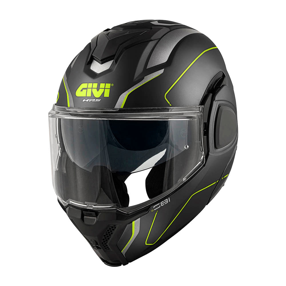 GIVI CASCO FLIPBACK FIBER X36PLUSE NEGRO MATEPLATAYELLOW T54