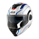 CASCO GIVI FIBER X36PLUSE FLIPBACK GLITTER BIANCO BLU ROSSO TAGLIA 54