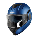 Capacete Givi Flipback Fiber X36 Azul Metálico Fosco T54