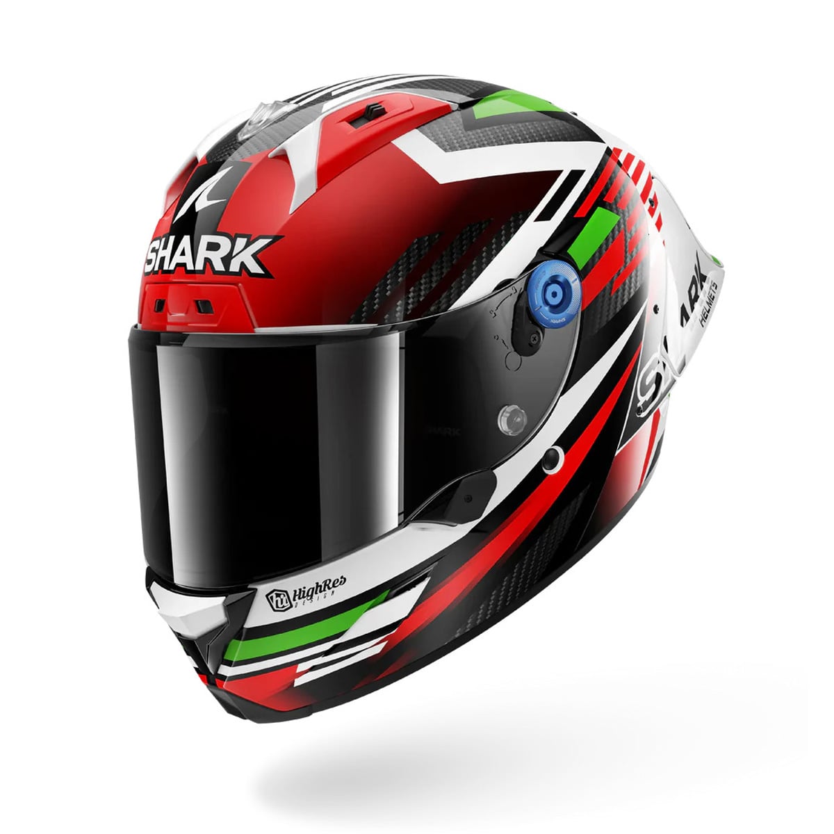 SHARK AERON GP FIRST LAP CARBON DE MOTO CASCO CARRERAS ROJO VERDE BLANCO(Maximomotos.l)