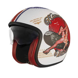 PREMIER VINTAGE PIN UP 8 BM CASCO JET DE MOTOCICLETA (Maximo Moto S.L) Font Side