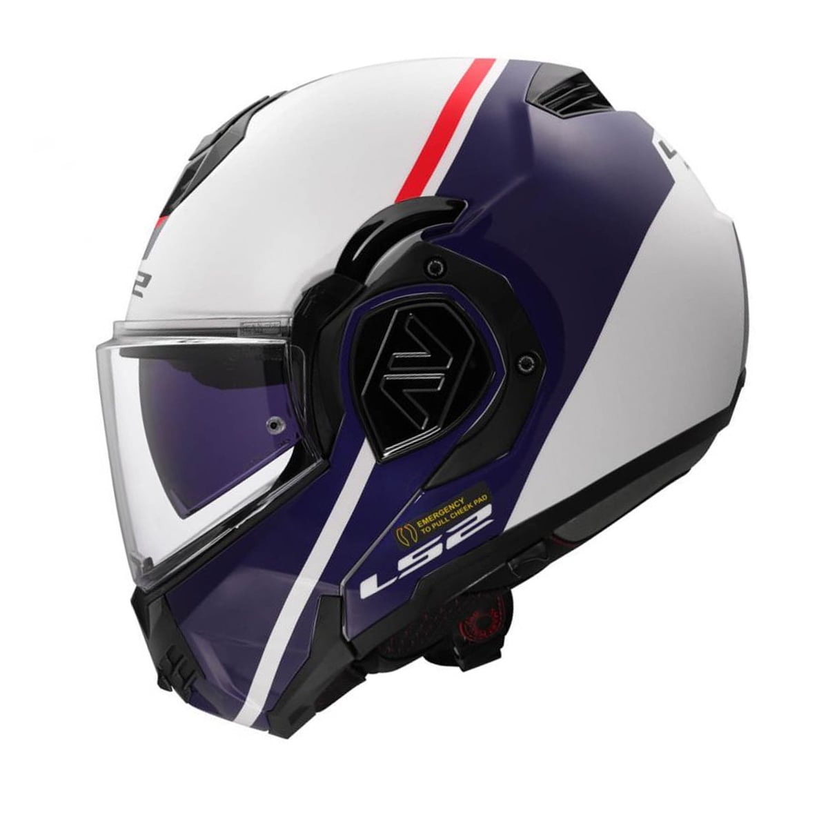 LS2 FF906 ADVANT SWIPE CASCO MODULAR DE MOTOCICLETA BLANCO AZUL