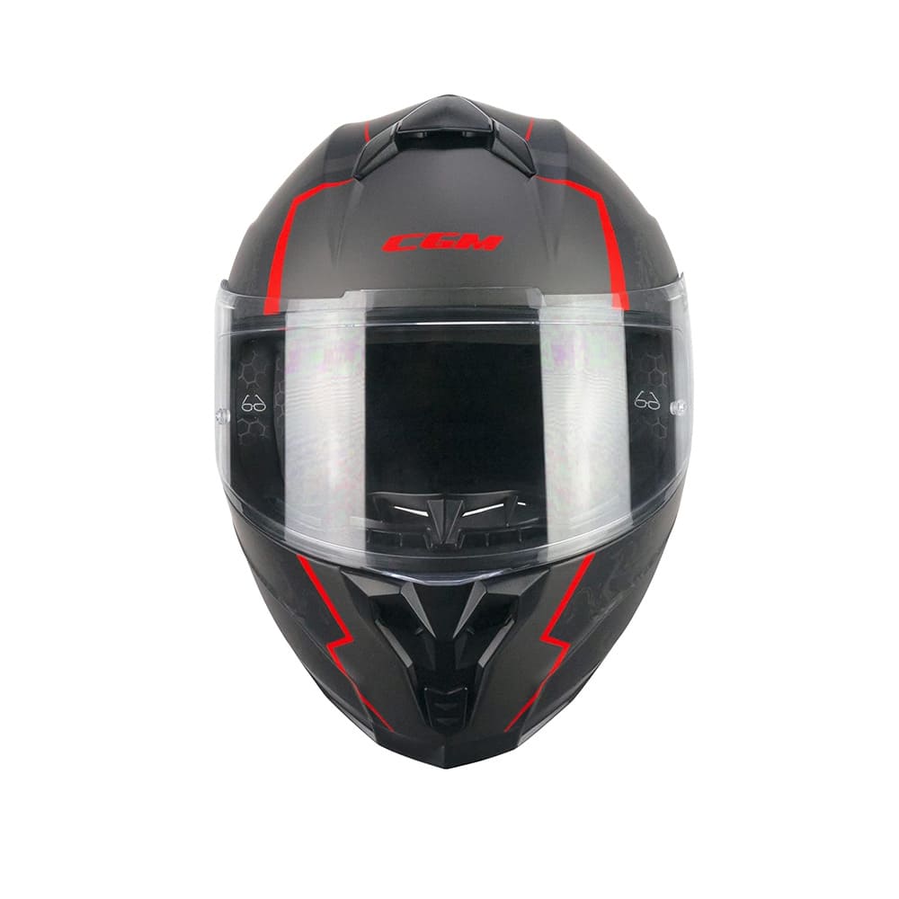 CGM 320G NEUTRON BAD-B Casco integral para moto Negro Rojo mate