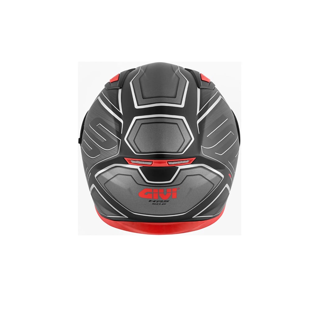 GIVI 50.6 MT LED DEPORTIVO CASCO INTEGRAL NEGRO PROFUNDO-ROJO 