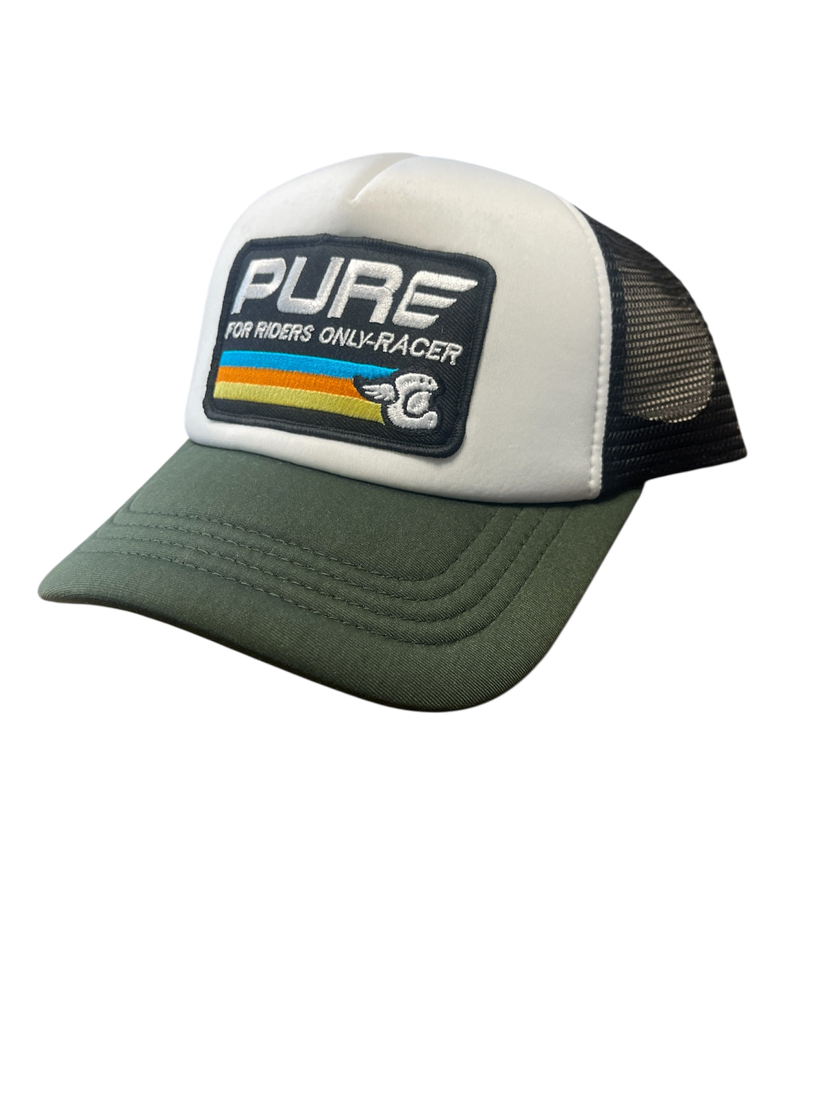 PURERACER GREEN WHITE BLACK CAP 