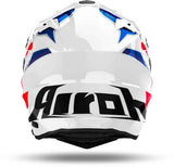 AIROH COMMANDER 2 REVEAL Moto Aventurera Casco Azul Rojo Brillo E06