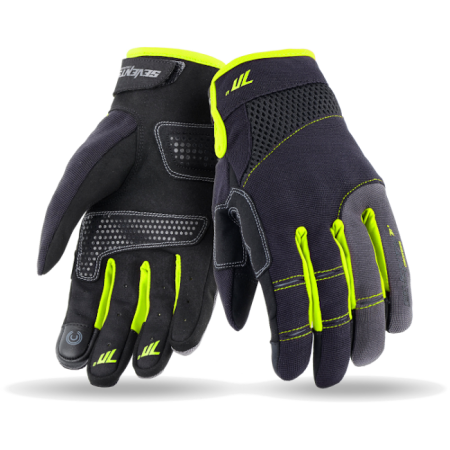 SEVENTY DEGREES SD-C50 GUANTE DE MOTO VERANO URBAN MUJER NEGRO AMARILLO FLUOR