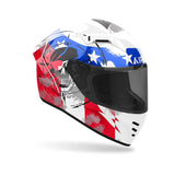 AIROH CONNOR NATION Moto Integral Casco Blanco Rojo Azul