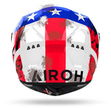 AIROH CONNOR NATION Moto Integral Casco Blanco Rojo Azul