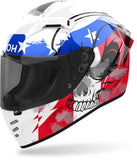 AIROH CONNOR NATION Moto Integral Casco Blanco Rojo Azul