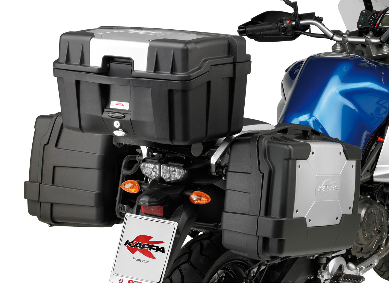 KAPPA MALETA LATERALES BASE NEGRO SOBRETAPA ALUMINIO 46LTS