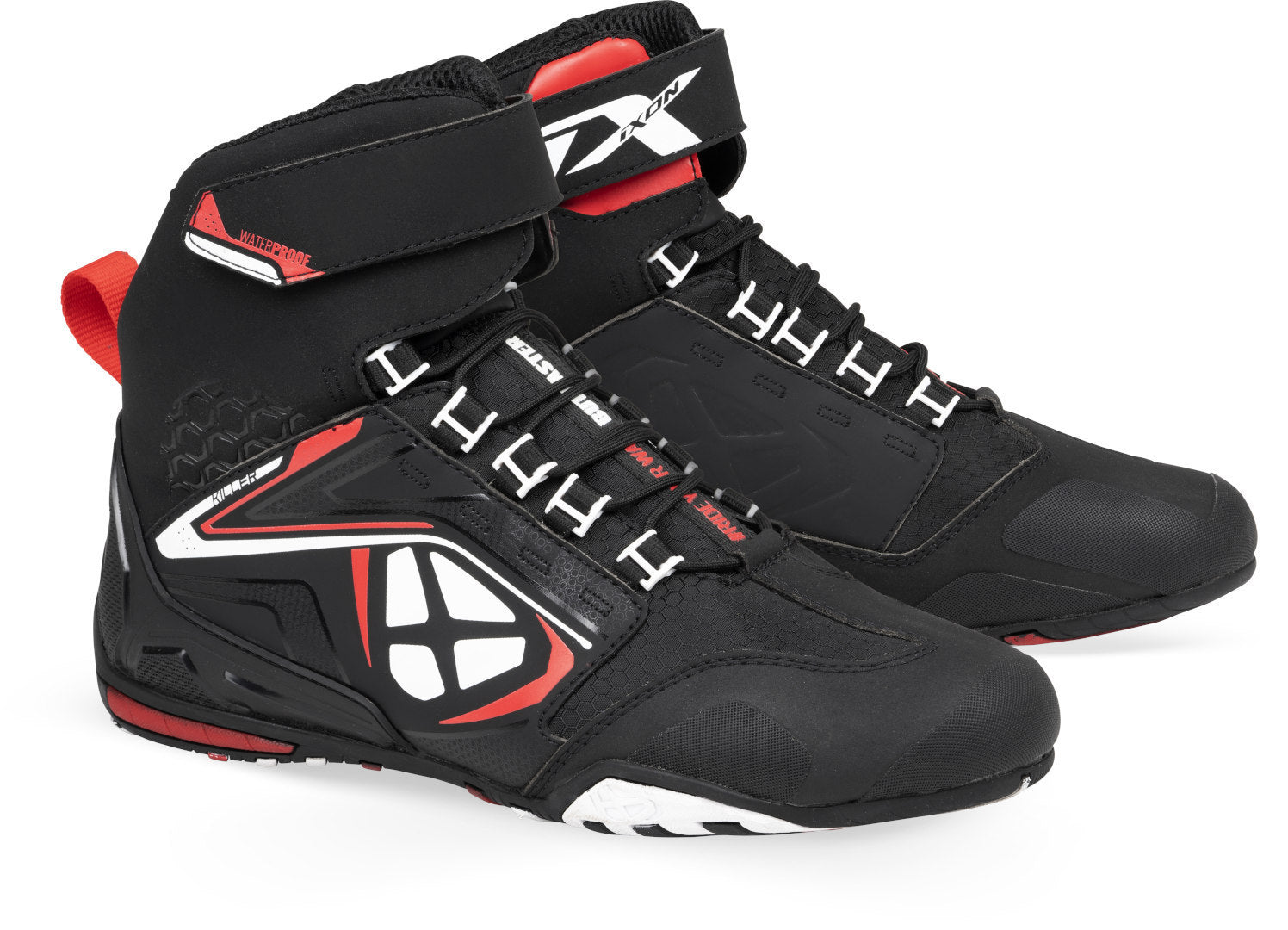 IXON KILLER WP HOMBRE BOTAS MOTO NEGRO BLANCO ROJO - BOTAS