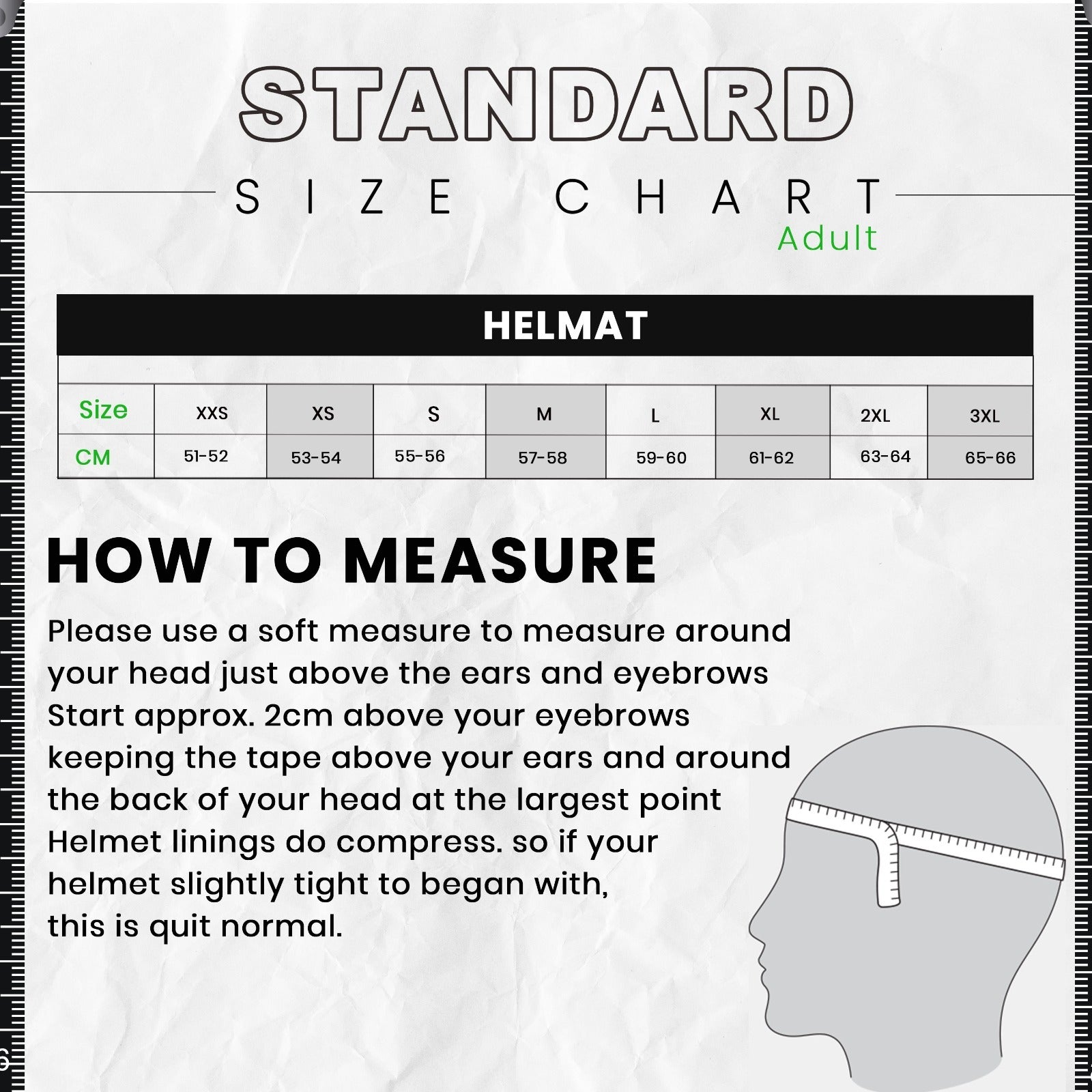 MT-HELMET SIZE CHART