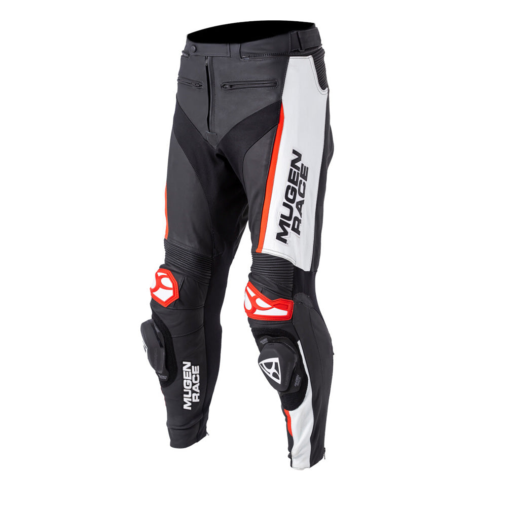 MUGENRACE LP-MNR-1915 RBRS-1 Cuero Pantalones Negro Blanco Rojo