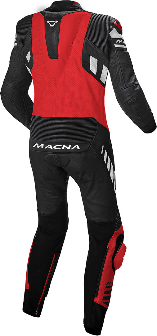 MACNA TRACKTIX 1 PIEZA MOTO PERFORADO TRAJE DE CUERO NEGRO ROJO BLANCO - 58 / NEGRO BLANCO ROJO - Mono