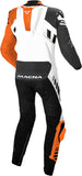 MACNA TRACKTIX 1 PIEZA MOTO PERFORADO TRAJE DE CUERO BLANCO NEGRO NARANJA - Mono