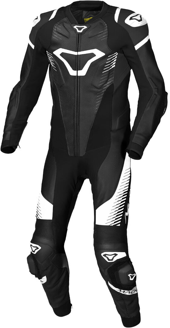 MACNA TRONNIQ 1 PIEZA MOTO PERFORADO TRAJE DE CUERO NEGRO BLANCO - 58 / BLANCO ROJO AZUL - Mono