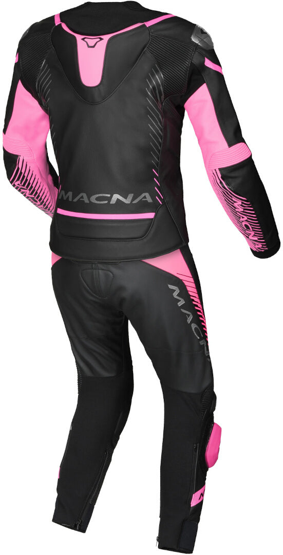 MACNA TRONNIQ 2 PIEZA MOTO PERFORADO TRAJE DE CUERO SEÑORAS NEGRO ROSA - 38 / NEGRO ROJO - Mono