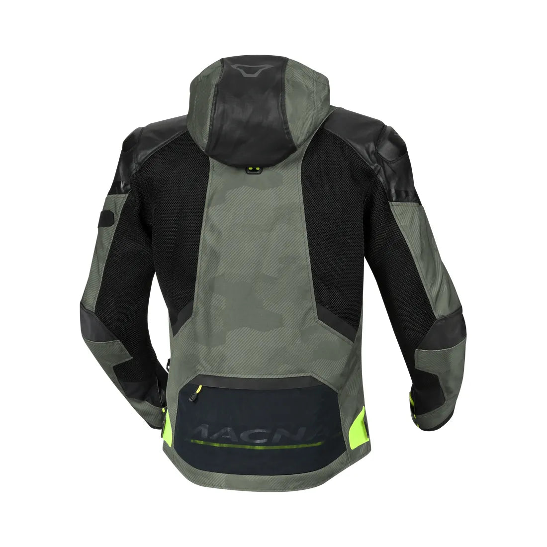 Macna Bradical hombre Chaqueta textil moto verde negro amarillo