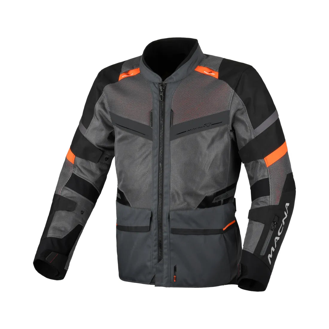 Macna Captane hombre Chaqueta impermeable moto negro gris oscuro naranja