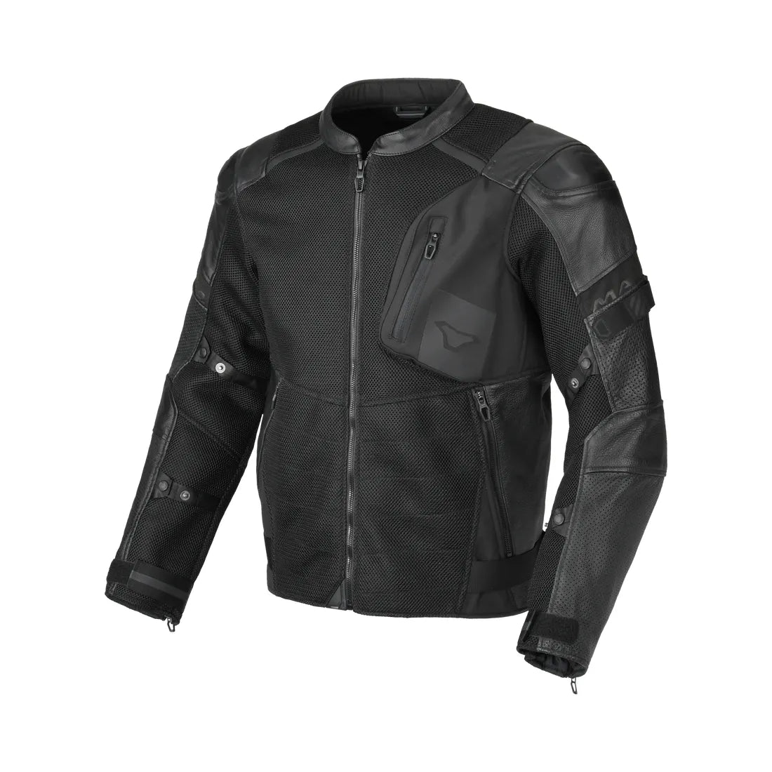 MACNA Olsan hombre textil cuero Chaqueta Negro