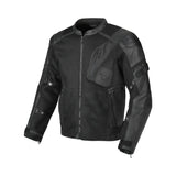 MACNA Olsan hombre textil cuero Chaqueta Negro