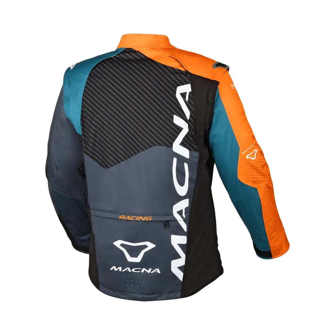 MACNA CREST Hombre Moto Softshell Chaqueta Naranja Gris Azul