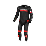 MACNA DIABRO 1 PIEZA MOTO PERFORADO TRAJE DE CUERO NEGRO ROJO - Mono