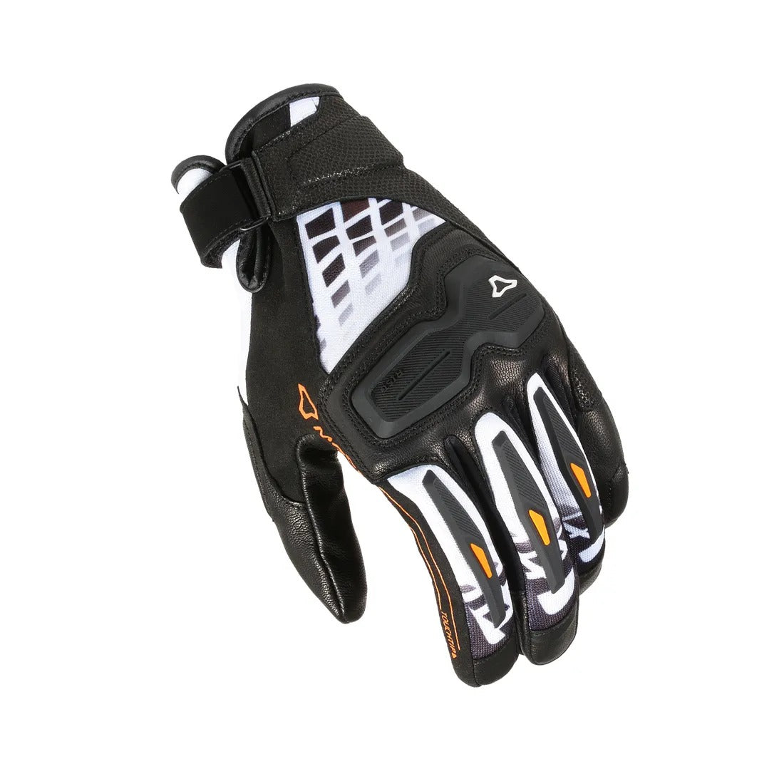 MACNA HAROS HOMBRES GUANTES MOTO ERGOTHUMB NEGRO BLANCO NARANJA - GUANTES
