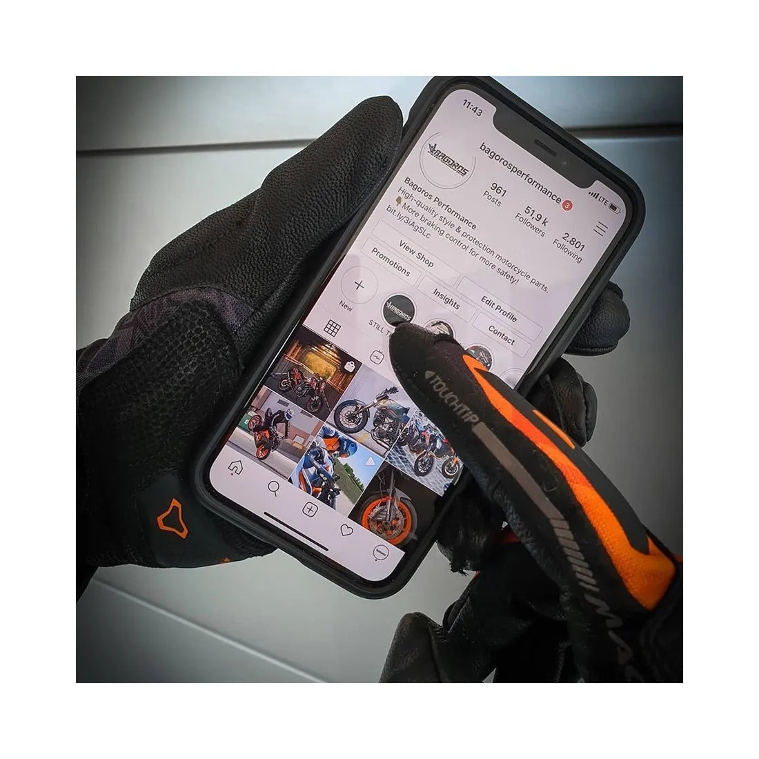 MACNA HAROS ROK BAGOROS HOMBRES GUANTES MOTO ERGOTHUMB NEGRO - GUANTES