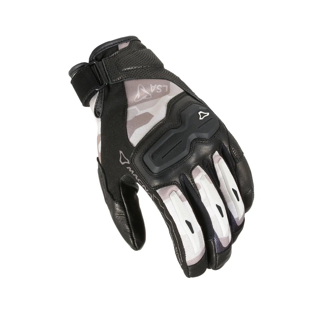 MACNA HAROS SEÑORAS GUANTES MOTO ERGOTHUMB NEGRO ESTAMPADO BEIGE - GUANTES