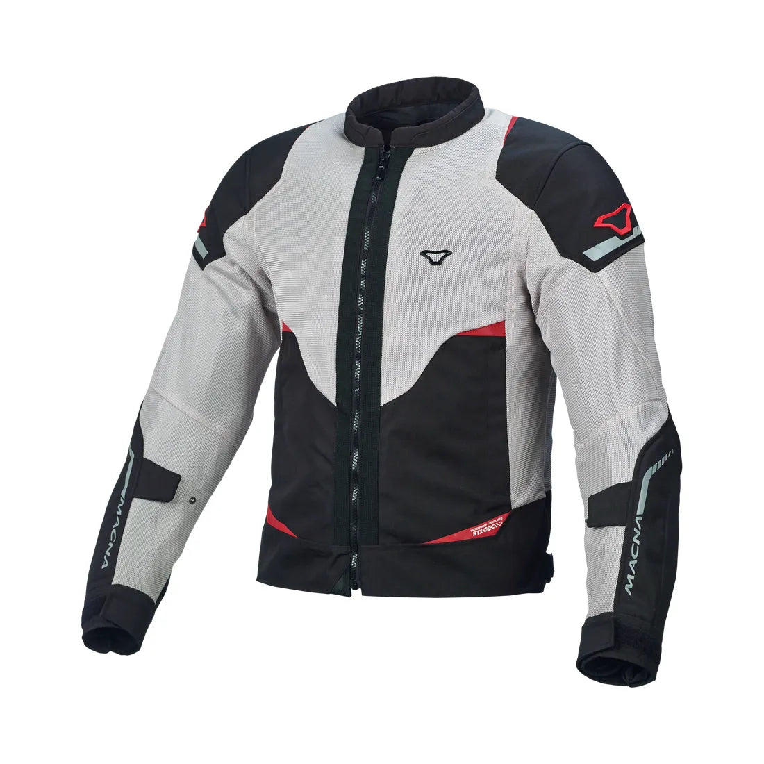 Macna Hurracage hombre Chaqueta aventura malla Gris Claro Negro Rojo