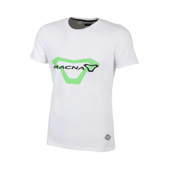 MACNA Logo Hombre Camiseta Blanca Verde Negra