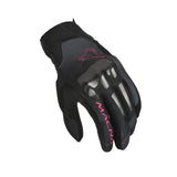MACNA MANA MUJERES GUANTES MOTO ERGOTHUMB NEGRO ROSA - GUANTES