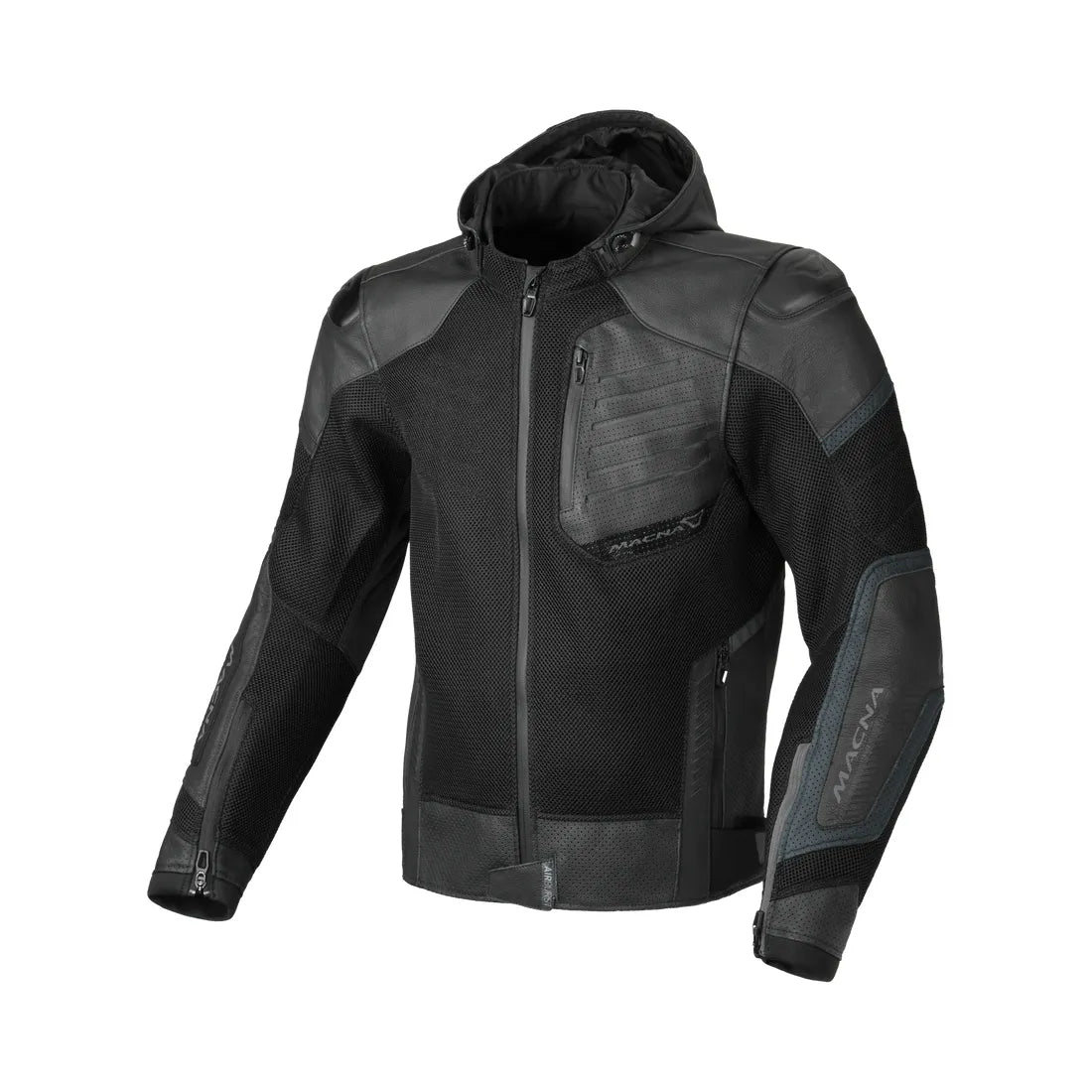 Macna Risant hombre Chaqueta textil cuero premium negro