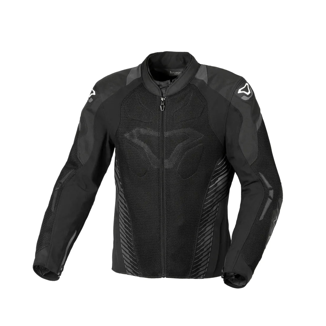 Macna Novic Hombres Chaqueta textil impermeable moto Negro