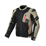 MACNA Olsan hombre Chaqueta cuero textil moto Negro topo