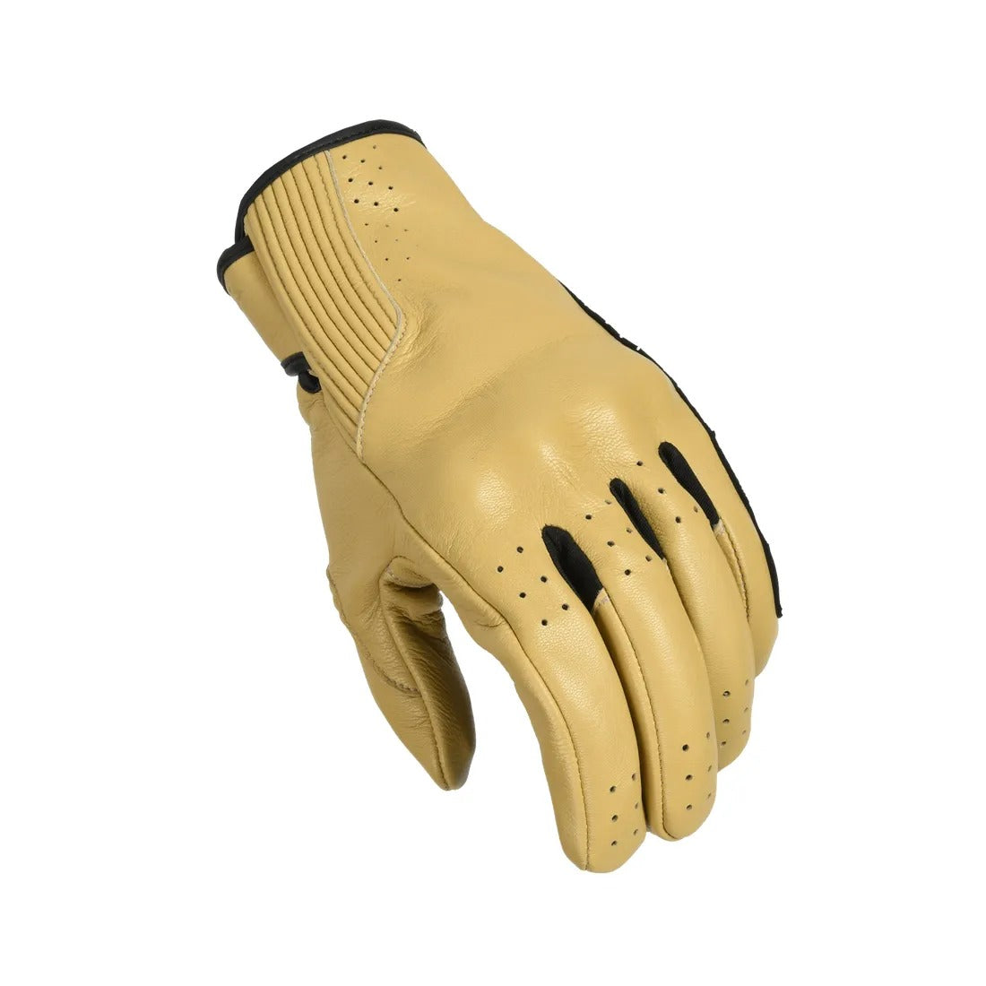 MACNA RIGID HOMBRES CUERO PERFORADO GUANTES MOTO MARRÓN CLARO - GUANTES