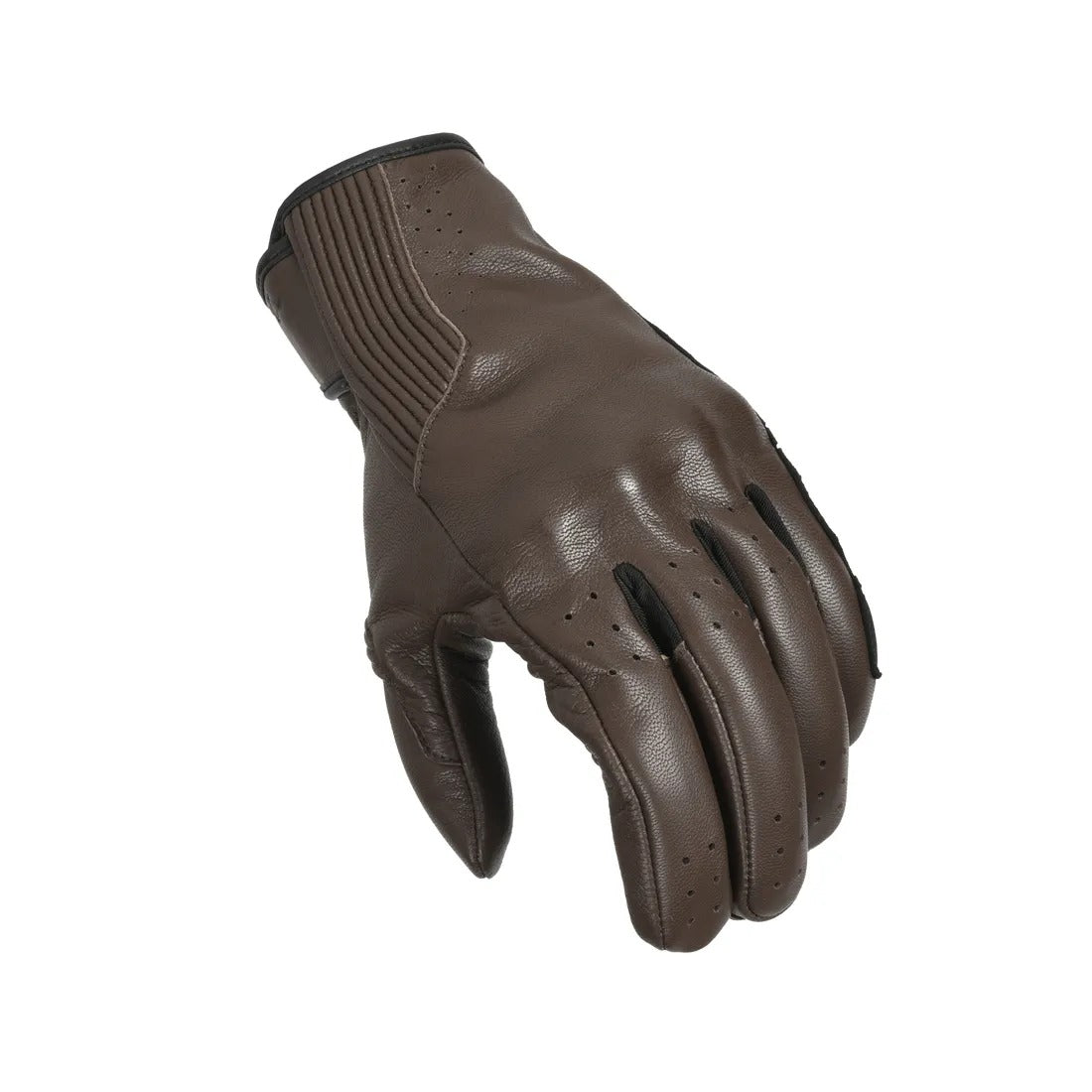 MACNA RIGID HOMBRES CUERO PERFORADO GUANTES MOTO MARRÓN - GUANTES