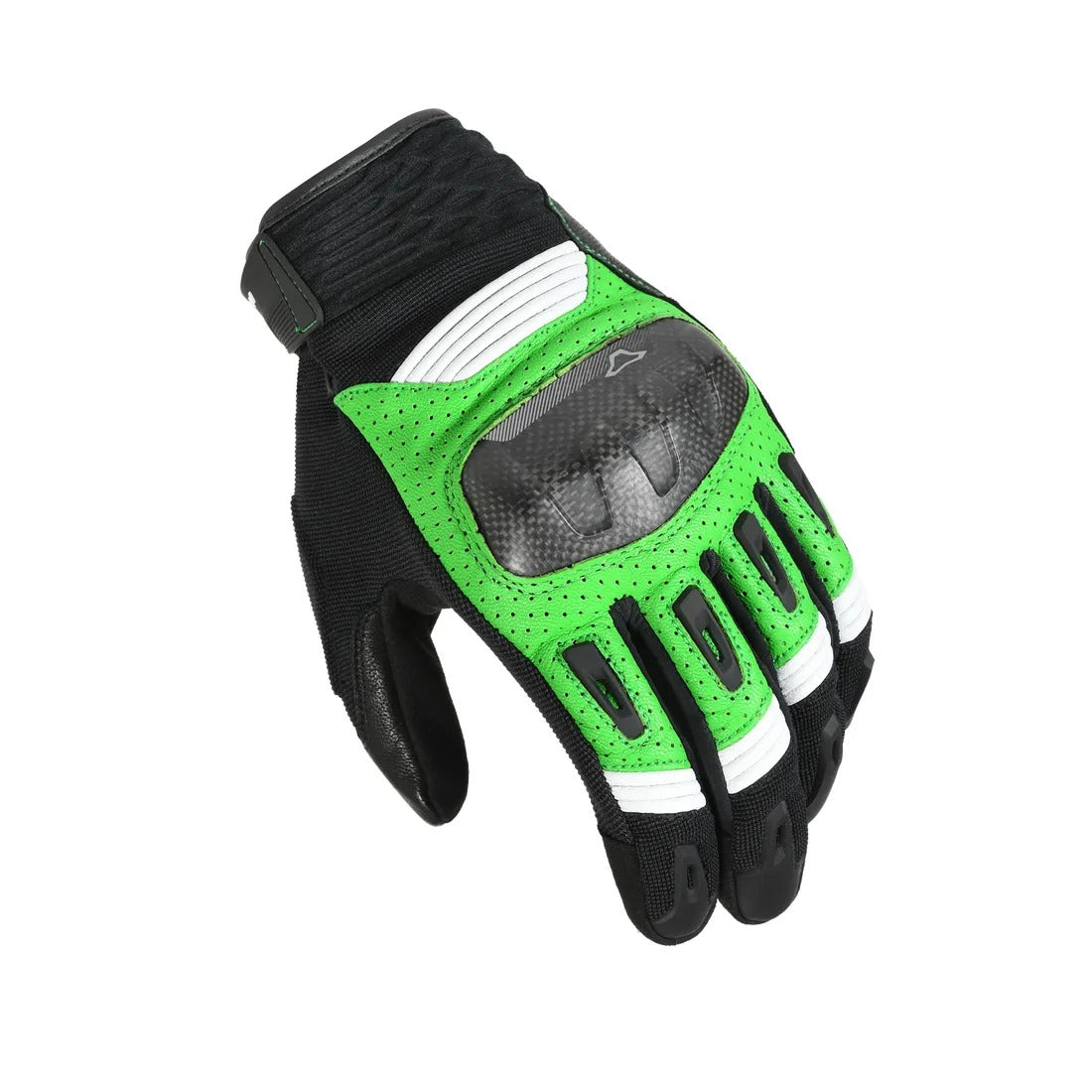 MACNA RIME HOMBRES GUANTES MOTO PERFORADO NEGRO VERDE BLANCO - GUANTES