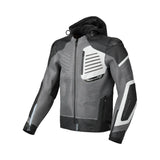 Macna Risant hombre Chaqueta textil cuero carreras Gris negro
