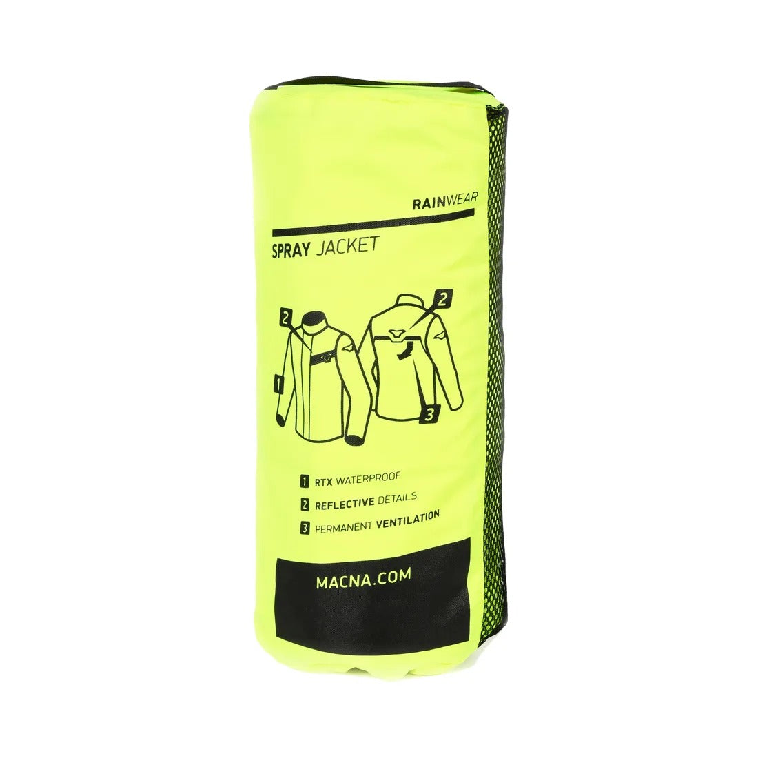 MACNA SPRAY RAIN HOMBRES MOTO IMPERMEABLE CHAQUETA AMARILLO FLUORESCENTE - Chaqueta