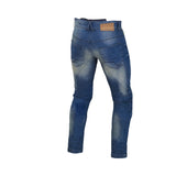 
MACNA STONE Hombre Motociclista Denim Vaqueros Azul Medio
