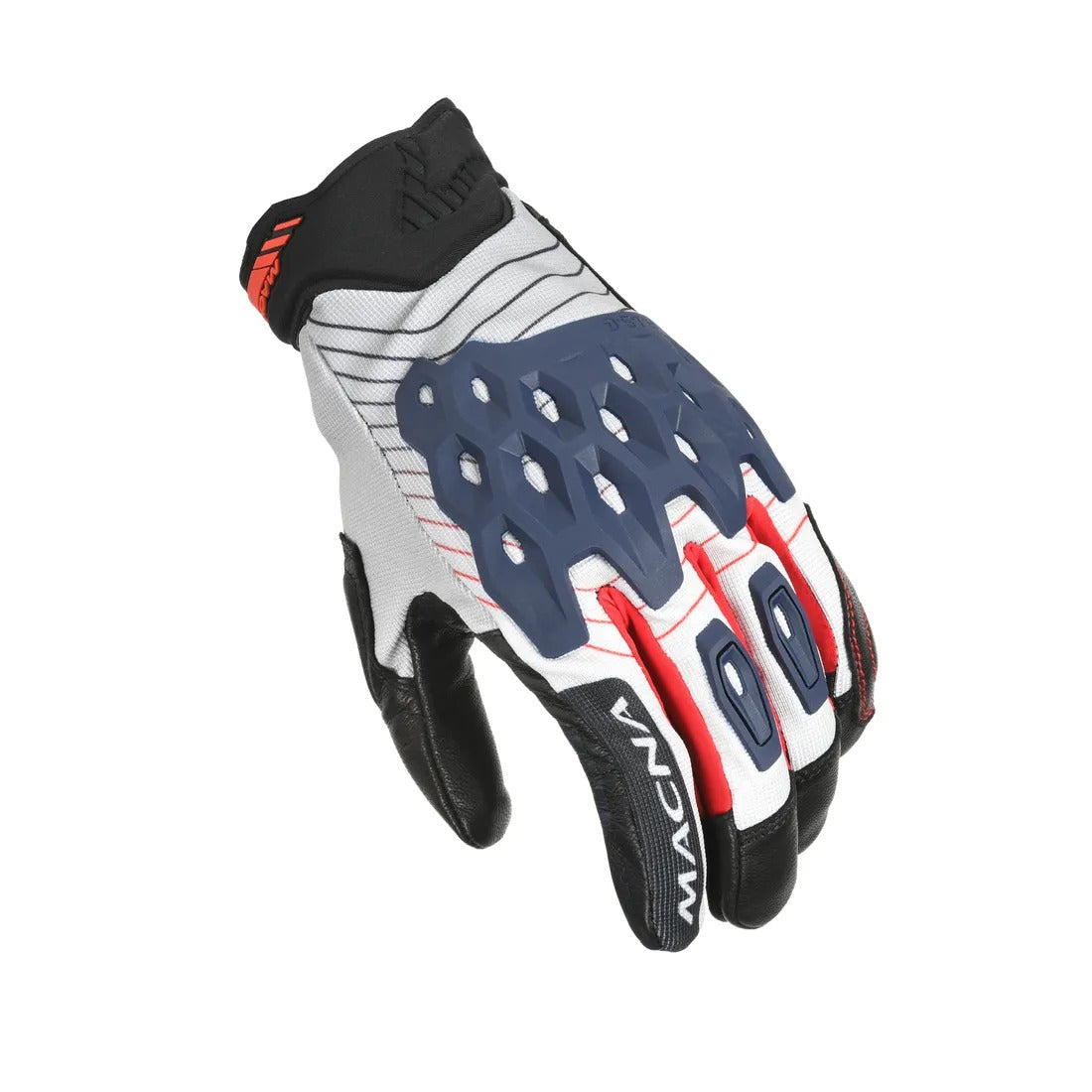 MACNA TANAMI HOMBRES GUANTES MOTO ERGOTHUMB BLANCO AZUL ROJO - GUANTES