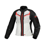 Macna Tondo Mujer Chaqueta Textil Moto Gris Claro Negro Rojo