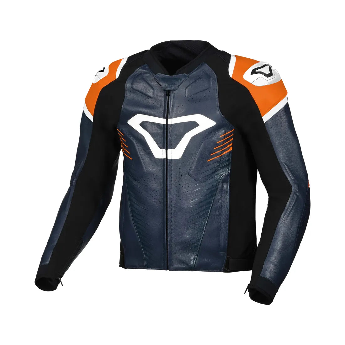 Macna Tronniq Chaqueta Cuero Azul naranja blanco