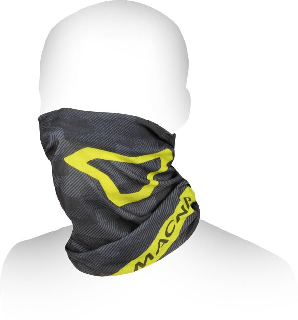MACNA SUMMER TUBE LOGO CALENTADOR DE CUELLO UNISEXO GRIS AMARILLO FLUO NEGRO