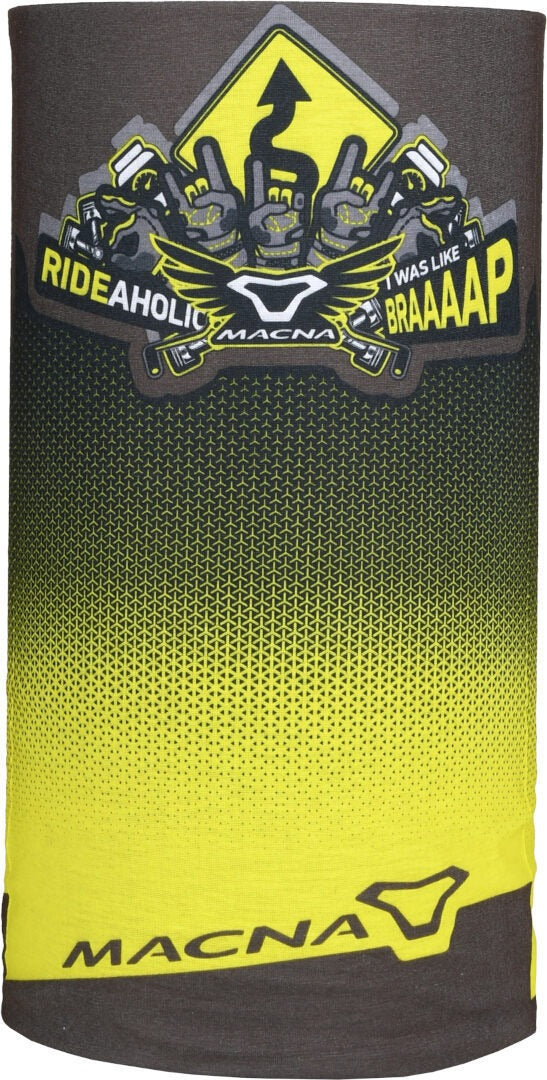 MACNA SUMMER TUBE LOGO CALENTADOR DE CUELLO UNISEXO GRIS AMARILLO FLUO NEGRO