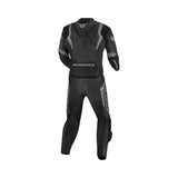 MACNA VARSHALL 2 PIEZA MOTO PERFORADO TRAJE DE CUERO NEGRO - Mono
